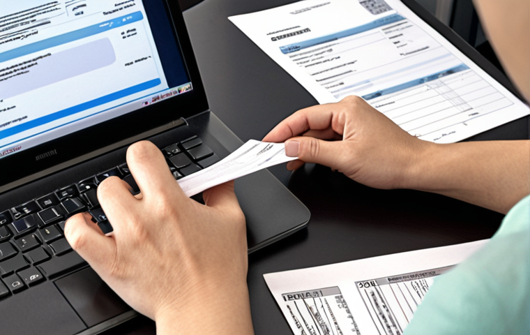 **

A person carefully organizing official documents (passport, birth certificate, etc.) on a desk, with a laptop displaying a simplified online application form in the background. The overall tone is hopeful but determined. Focus on the "digitalization and simplification" trend and the "document collection" hardship.

**